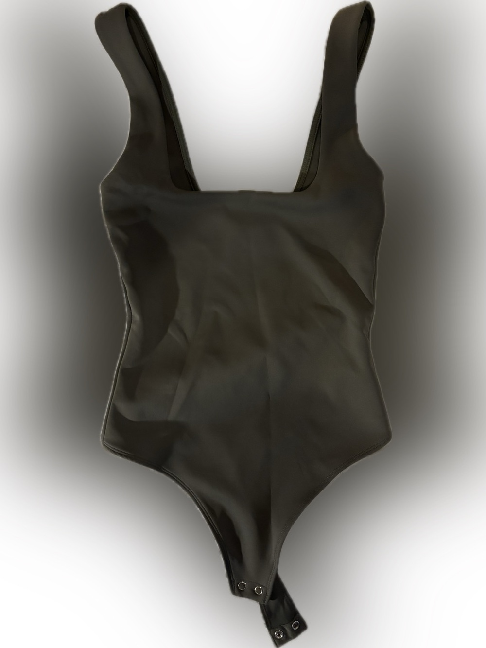 Good American One-Piece Snap-Crotch Bodysuit in Olive Green - never worn